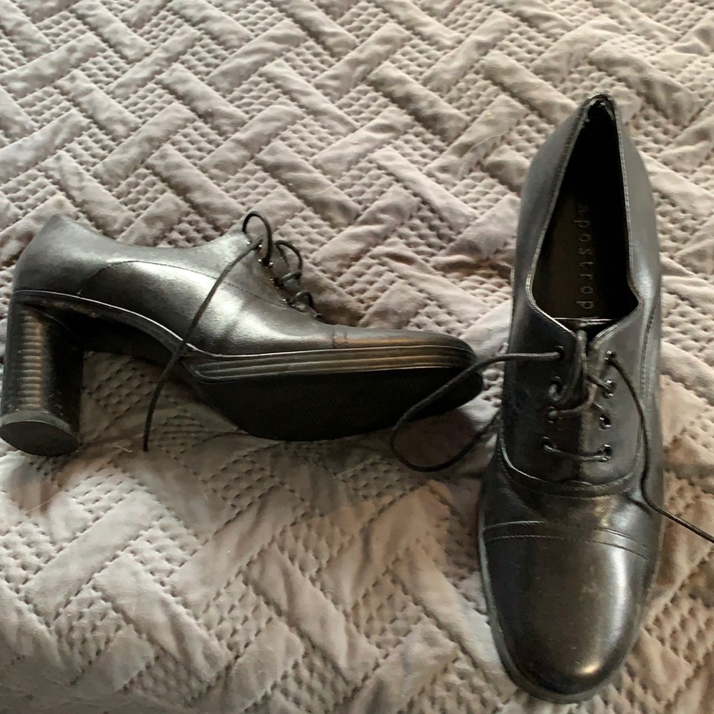 Black leather shoes
